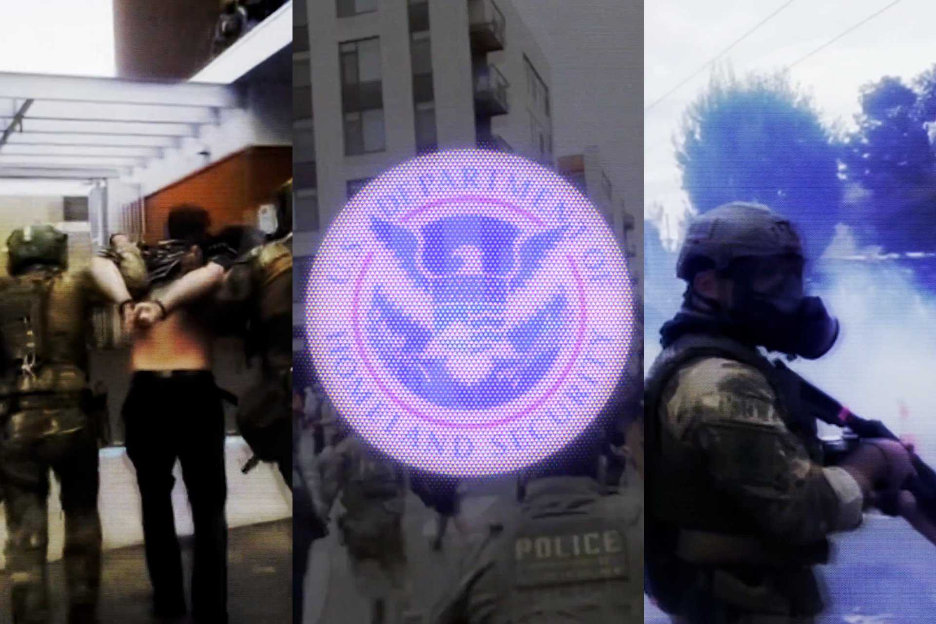 Screenshots from a video posted Oct. 23, 2025 by the U.S. Department of Homeland Security (DHS) featuring a slowed down version of the song 